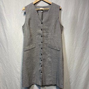 ECO SPORTSWEAR BUTTON UP TIE BACK BLACK & WHITE  DRESS SIZE LARGE